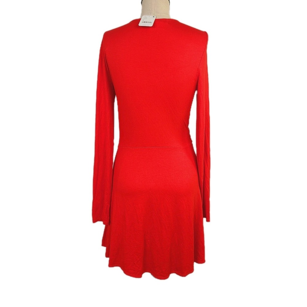NEW Free People Beach mini dress red knit cut out long sleeve‎ bodycon S party - Picture 6 of 14
